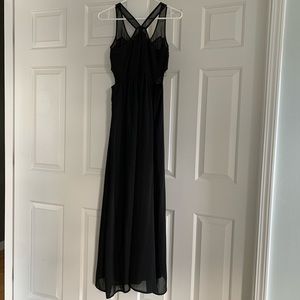Zara black floor length maxi cutout dress size medium